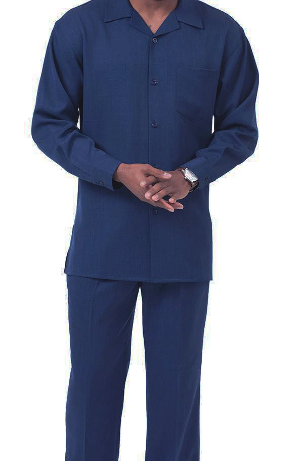 Men's 2 Piece Long Sleeve Walking Suit In Navy 3 Men's 2 Piece Long Sleeve Walking Suit In Navy