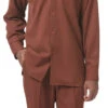 Men's 2 Piece Long Sleeve Walking Suit In Cognac -Shirts Sales Store 1641 Cognac 1644s