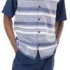Navy 2 Piece Short Sleeve Men's Summer Walking Suit Horizontal Stripe Pattern -Shirts Sales Store 2209 navy 1024x1024 2x 6f6198a7 e13a 467b 8dbe 0f2d111ffa40