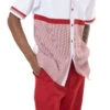 Red 2 Piece Short Sleeve Men's Summer Walking Suit Color Block Design -Shirts Sales Store 2212red 1024x1024 2x 663a9f9e 8f13 467f 8618 723514e586e5
