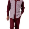 Burgundy 2 Piece Long Sleeve Walking Suit Set -Shirts Sales Store 2255 burgundy