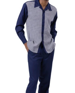 Navy 2 Piece Long Sleeve Walking Suit Set