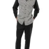 Black Mini-Checkered 2 Piece Long Sleeve Walking Suit Set -Shirts Sales Store 2367Black 1