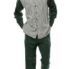 Hunter Green Mini-Checkered 2 Piece Long Sleeve Walking Suit Set -Shirts Sales Store 2367Hunter 1