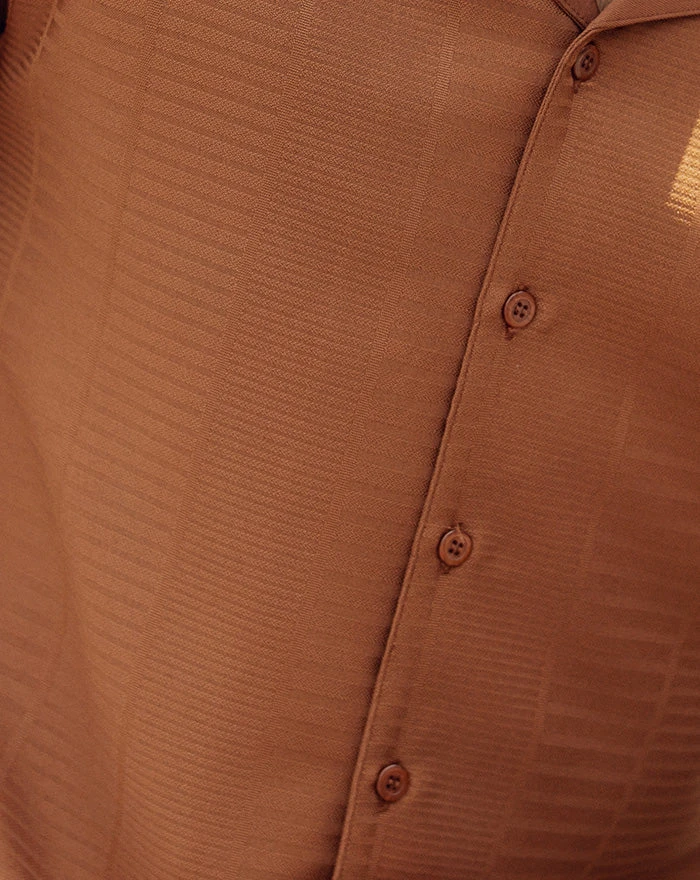 Cognac Tone-on-Tone Design 2 Piece Long Sleeve Walking Suit Set 4 Cognac Tone-on-Tone Design 2 Piece Long Sleeve Walking Suit Set - Image 2