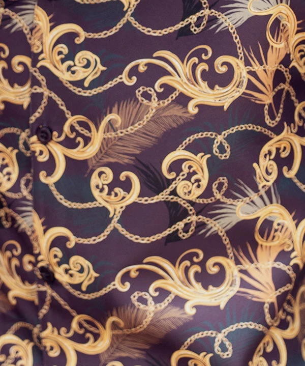 Blackberry Feather And Paisley Front Design 2 Piece Long Sleeve Walking Suit Set 4 Blackberry Feather And Paisley Front Design 2 Piece Long Sleeve Walking Suit Set - Image 2