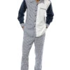 Navy Checkered 2 Piece Long Sleeve Walking Suit Set