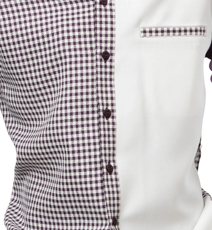 Plum Checkered 2 Piece Long Sleeve Walking Suit Set 4 Plum Checkered 2 Piece Long Sleeve Walking Suit Set - Image 2