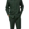 Hunter Green Tone-on-Tone 2 Piece Long Sleeve Walking Suit Set 1 Hunter Green Tone-on-Tone 2 Piece Long Sleeve Walking Suit Set -Shirts Sales Store 2391Hunter 1