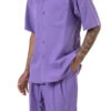 Men's 2 Piece Walking Suit Summer Short Sleeves In Purple -Shirts Sales Store 696PurpleLR