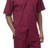 Men's 2 Piece Walking Suit Summer Short Sleeves In Burgundy 2 Men's 2 Piece Walking Suit Summer Short Sleeves In Burgundy -Shirts Sales Store 696 Burgundy