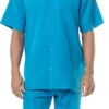 Men's 2 Piece Walking Suit Summer Short Sleeves In Teal -Shirts Sales Store 696 Teal s