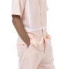 Peach Minimalist Line Design 2 Piece Short Sleeve Walking Suit With Shorts -Shirts Sales Store 72202peach