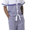 Purple 2 Piece Short Sleeve Walking Suit Set Horizontal Color Block With Shorts -Shirts Sales Store 72212purple S