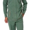 Men's 2 Piece Long Sleeve Denim Feel Walking Suit In Hunter Green -Shirts Sales Store DJ 707 HUNTER