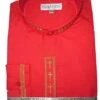 Men's Banded Collar Embroidered Shirt In Red/Gold 1 Men's Banded Collar Embroidered Shirt In Red/Gold -Shirts Sales Store DS2005C red
