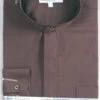 Basic Banded Collar Dress Shirt In Dark Brown -Shirts Sales Store DS3001C DK BROWN