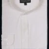 Basic Banded Collar Dress Shirt In Ivory