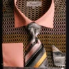 French Cuff Printed Tone On Tone Shirt In Black/Gold With Tie, Cuff Links And Handkerchief -Shirts Sales Store FRV4127P2 1