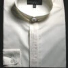 Men's Banded Collar Embroidered Shirt In Ivory -Shirts Sales Store IVORY