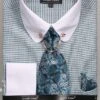 Men's Regular Fit French Cuff Shirt Set In Turquoise -Shirts Sales Store SO5DN75M turq