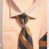 French Cuff Regular Fit Shirt In Tan With Tie, Cuff Links And Handkerchief -Shirts Sales Store dn82m tan