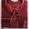 Burgundy Metallic Velvet Dress Shirt Set French Cuff 1 Burgundy Metallic Velvet Dress Shirt Set French Cuff -Shirts Sales Store ds3808p2 burgundy